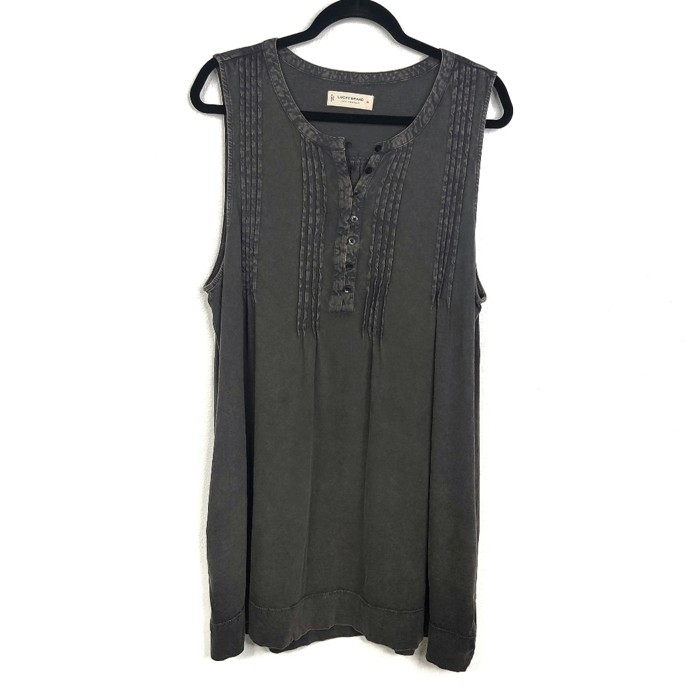 Lucky Brand Grey Pintuck Knit Mini Dress